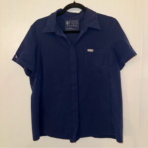 FIGS Limited Edition Pilar Scrub Top in Navy Blue (M)